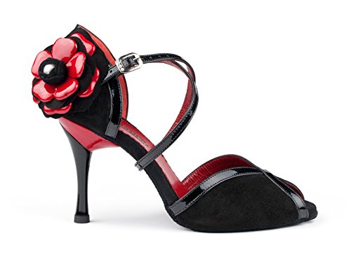 portdance-pd501-damen-standard-tanzschuhe-schwarz-rot-7-5-cm image 2