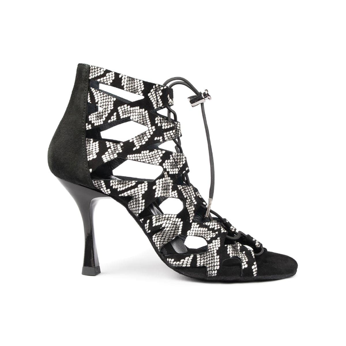 portdance-latin-pd804b-tanzschuhe-schwarz-wei-7-cm-flare image 1