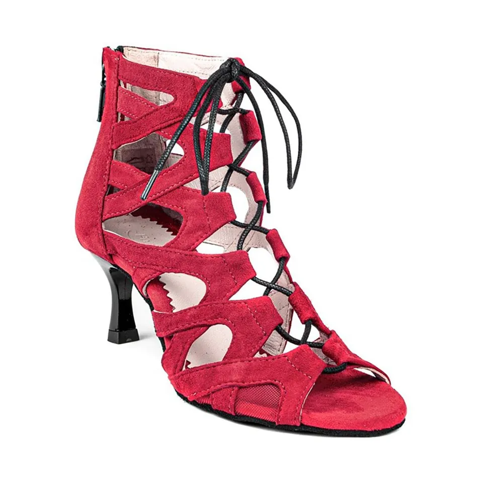 portdance-latin-pd804n-damentanzschuhe-rot-nubuck-5-cm image 1