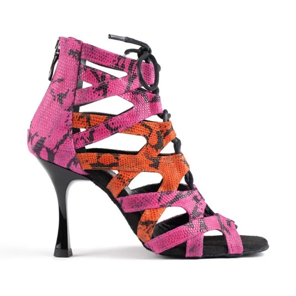 portdance-pd804-pro-latin-tanzschuhe-leder-pink-orange-7-cm image 1