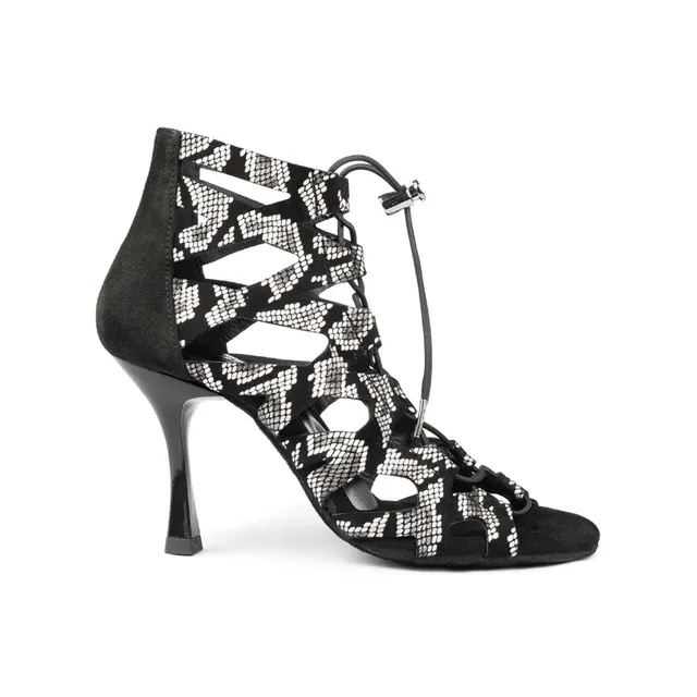 portdance-latin-pd804b-tanzschuhe-schwarz-wei-7-cm-flare image 1